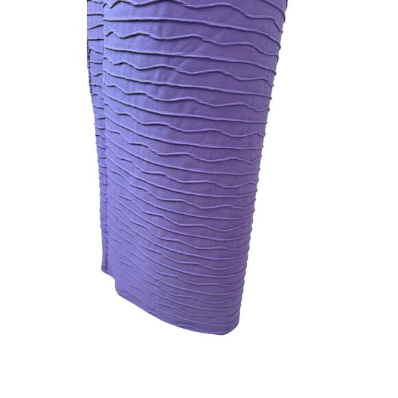 NWT PrettyLittleThing 4 Purple Textured Strappy One Shoulder Wrap Midi Dress - Picture 11 of 15